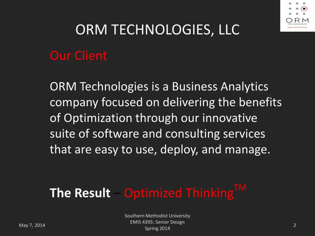 orm technologies llc