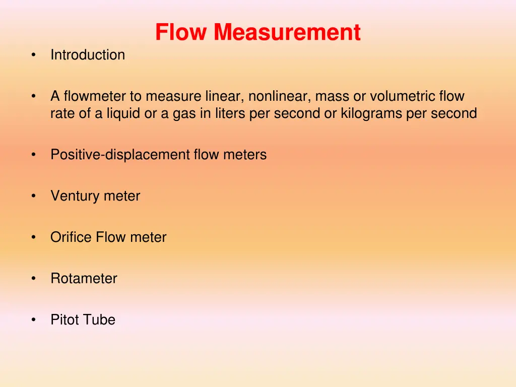 flow measurement