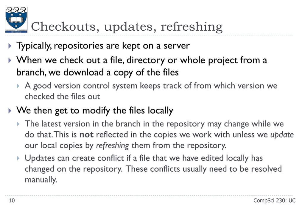 checkouts updates refreshing