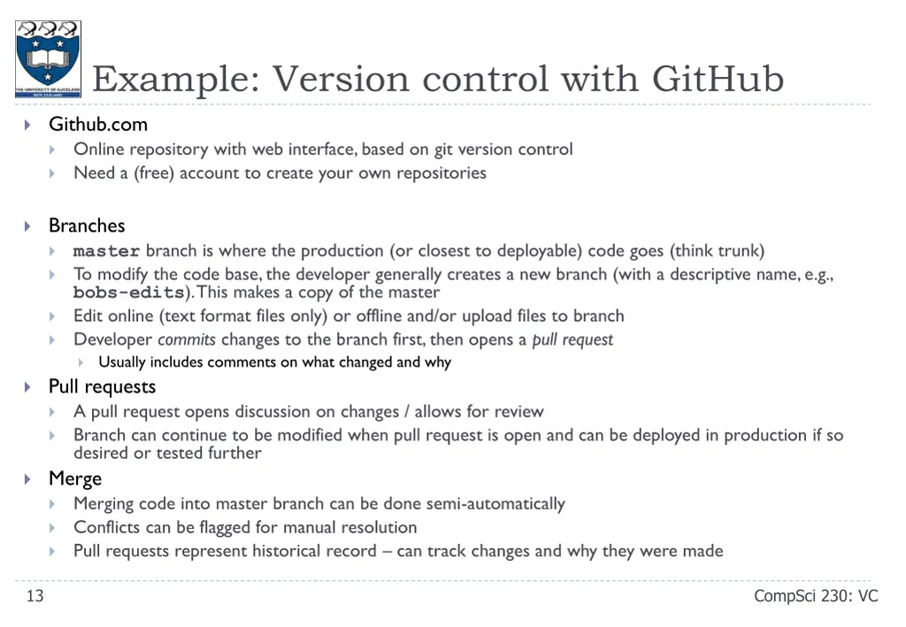 example version control with github