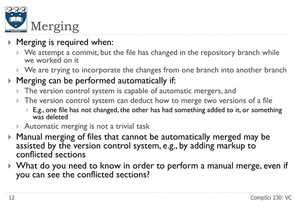 merging merging is required when we attempt