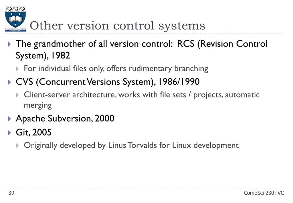 other version control systems