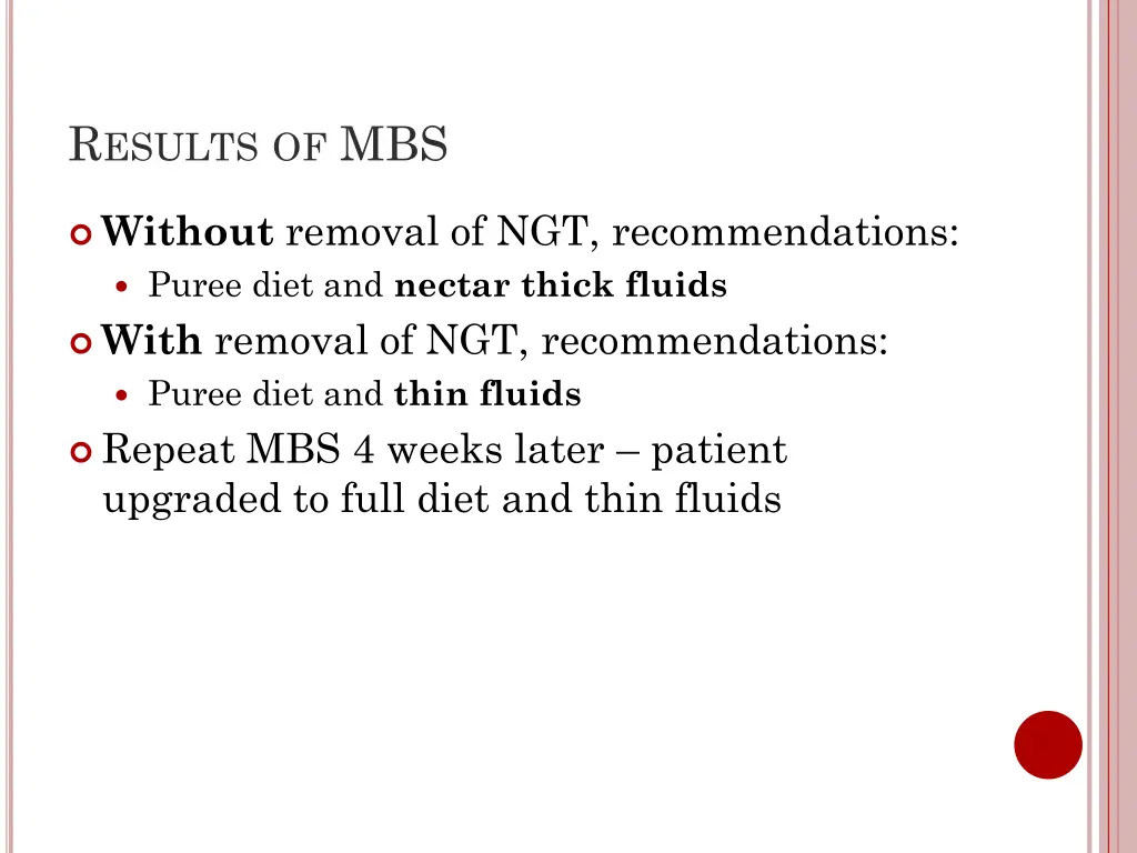 r esults of mbs