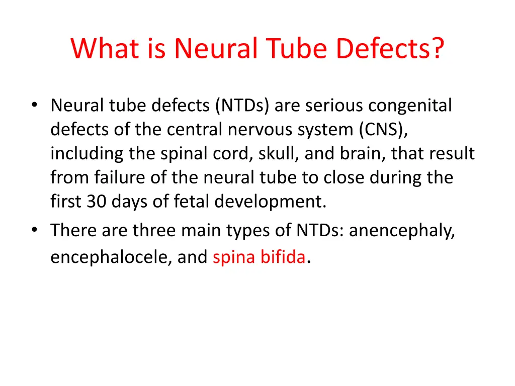 what is neural tube defects