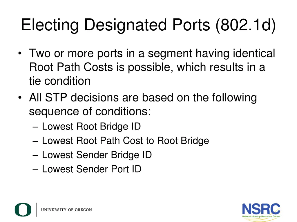 electing designated ports 802 1d 1