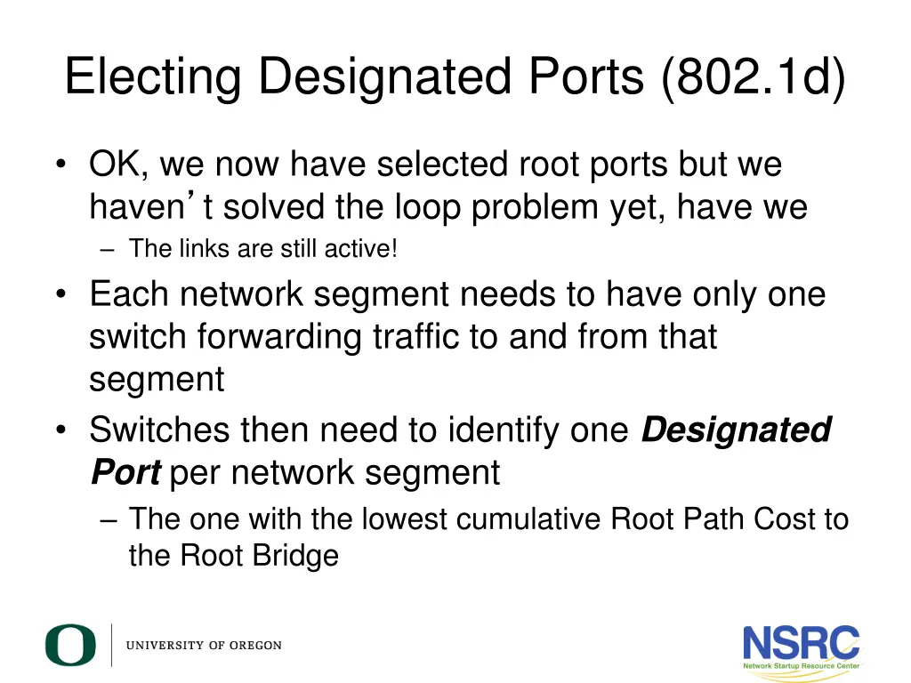 electing designated ports 802 1d