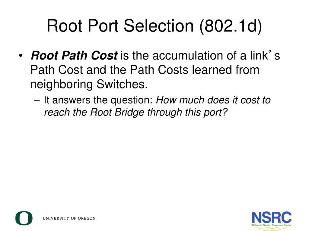 root port selection 802 1d 2