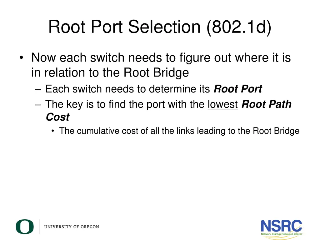 root port selection 802 1d