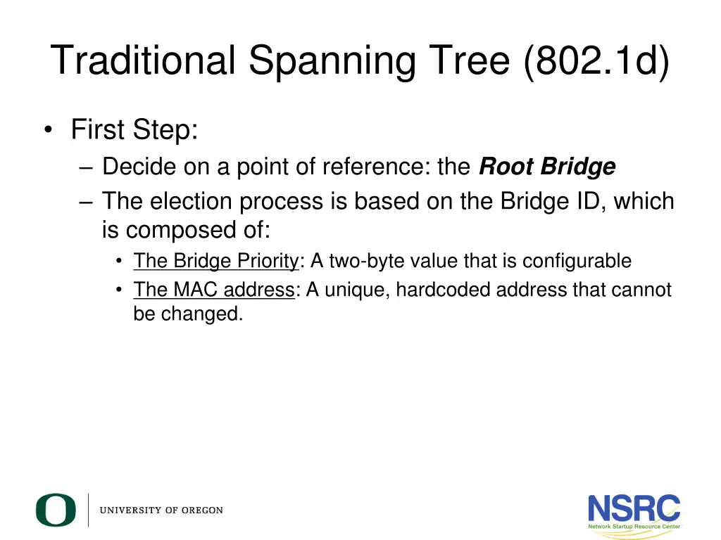 traditional spanning tree 802 1d 1