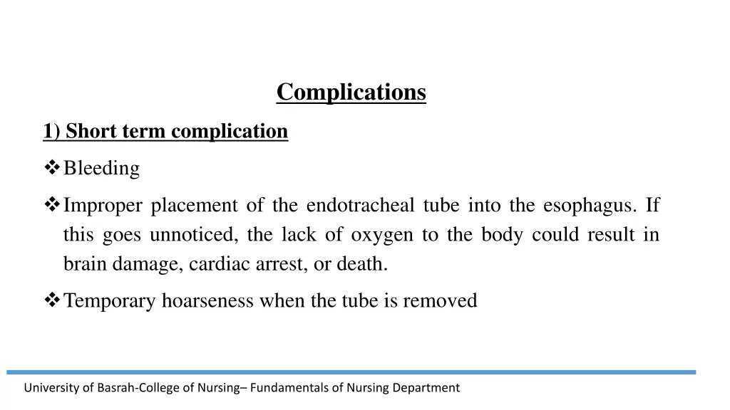 complications