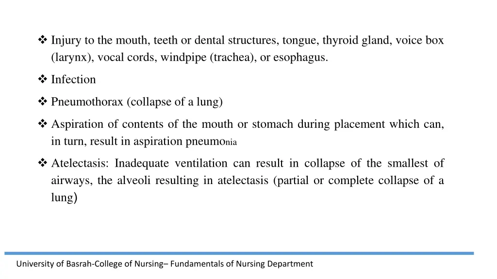 injury to the mouth teeth or dental structures