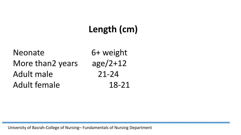 length cm