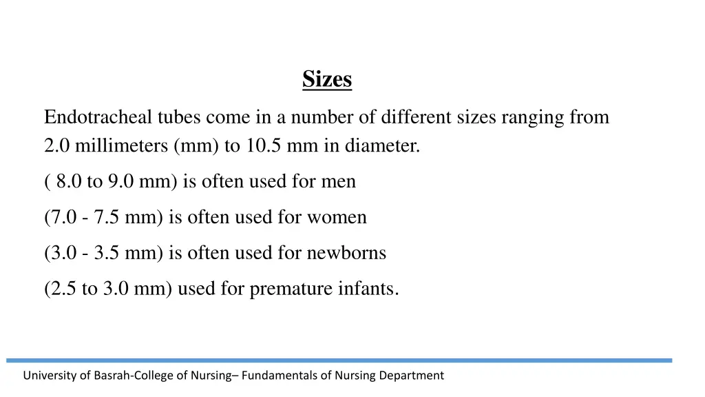 sizes