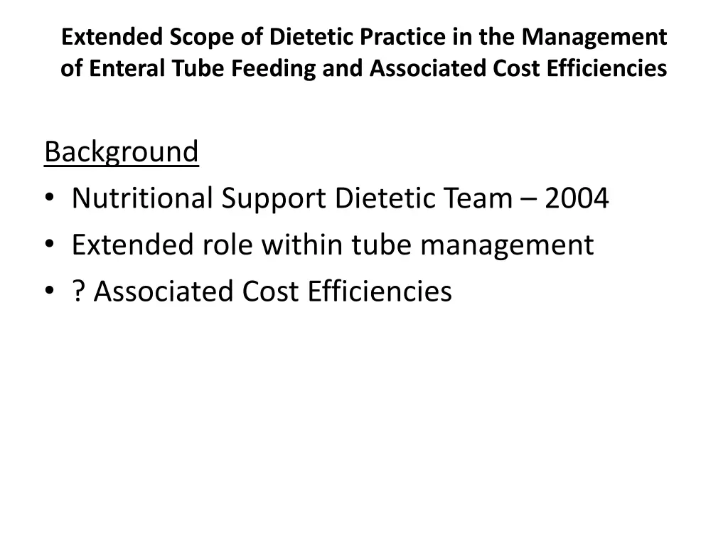 extended scope of dietetic practice