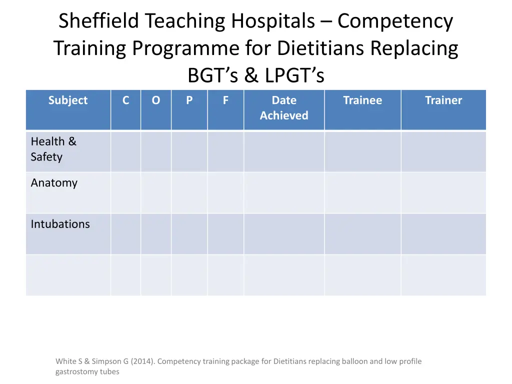 sheffield teaching hospitals competency training 2