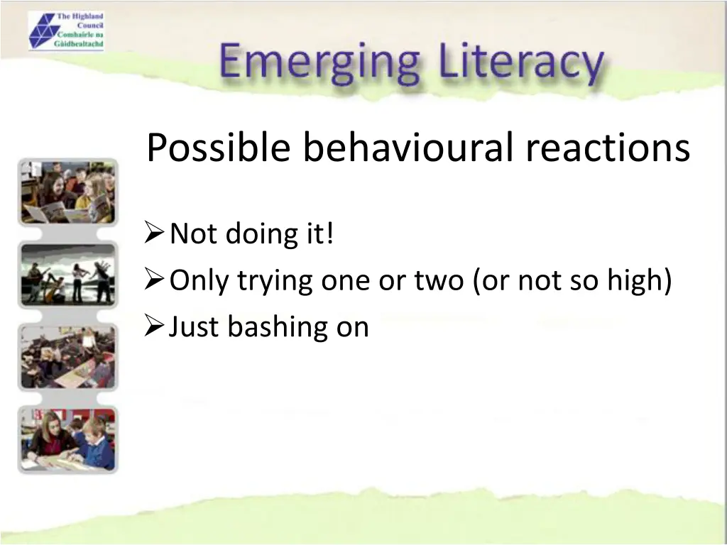 possible behavioural reactions