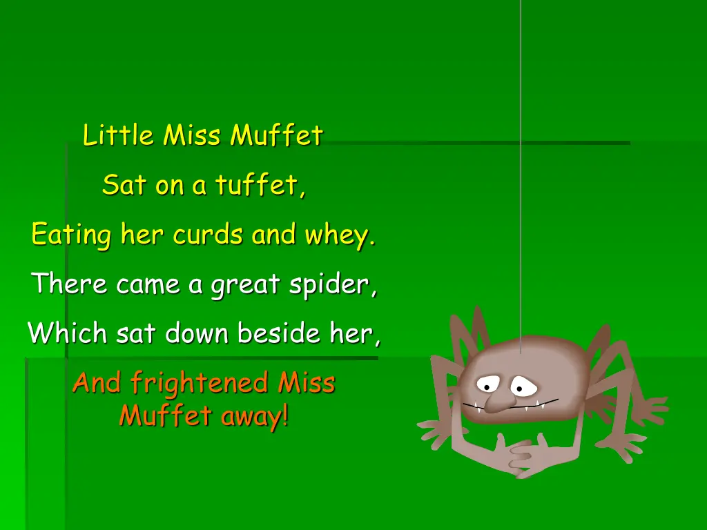 little miss muffet sat on a tuffet eating 1