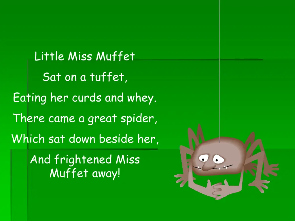 little miss muffet sat on a tuffet eating