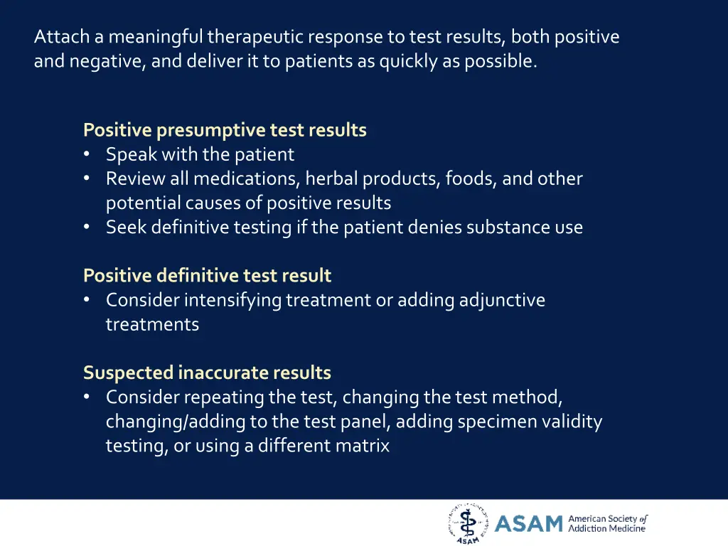 attach a meaningful therapeutic response to test