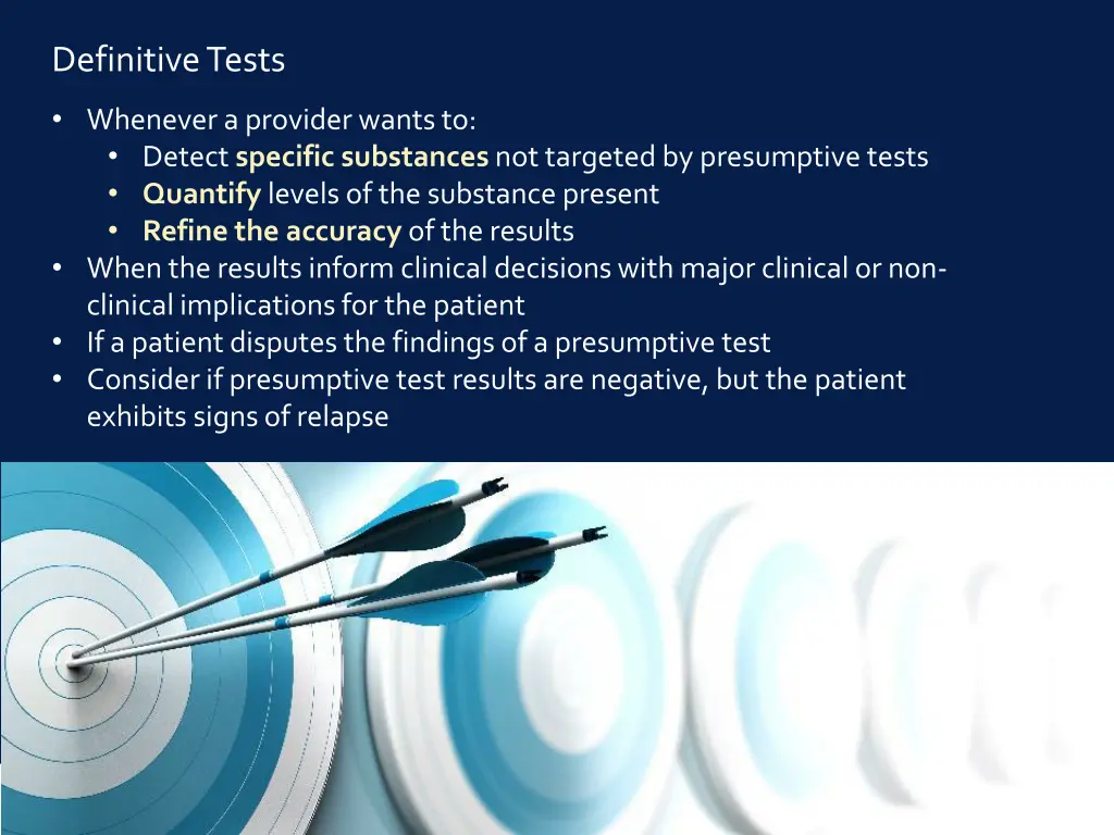 definitive tests
