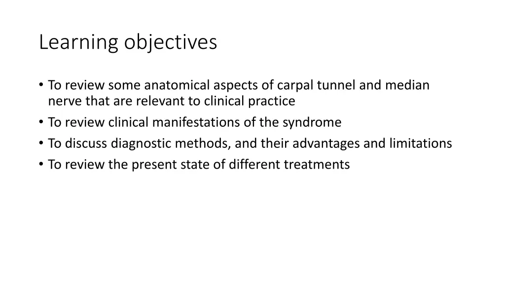 learning objectives