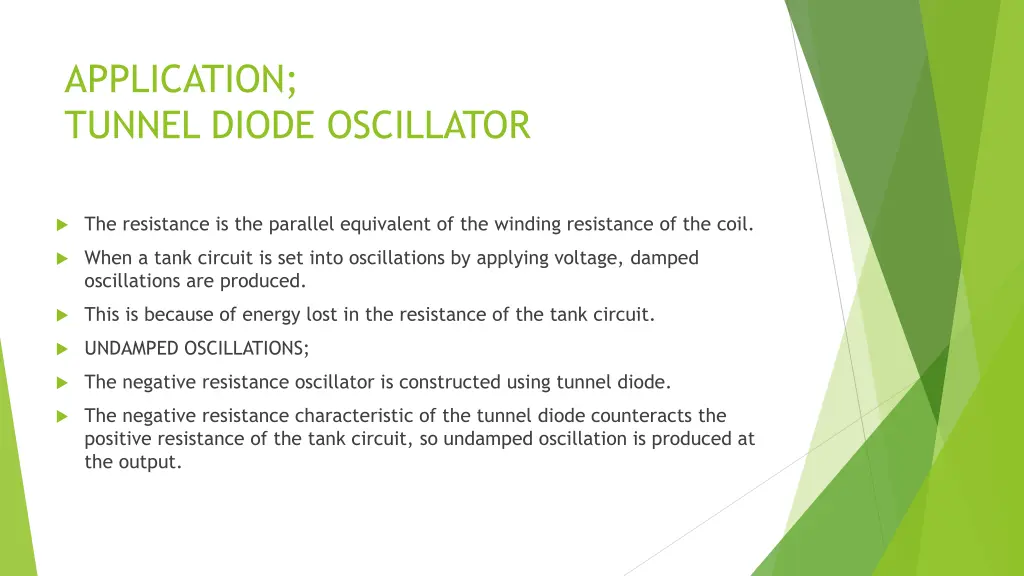application tunnel diode oscillator