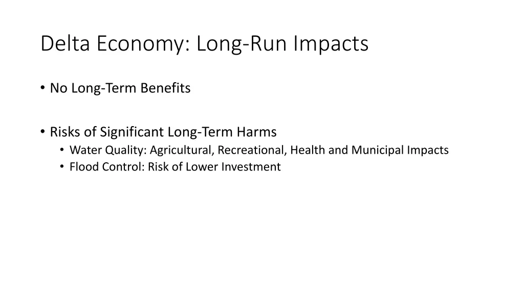 delta economy long run impacts