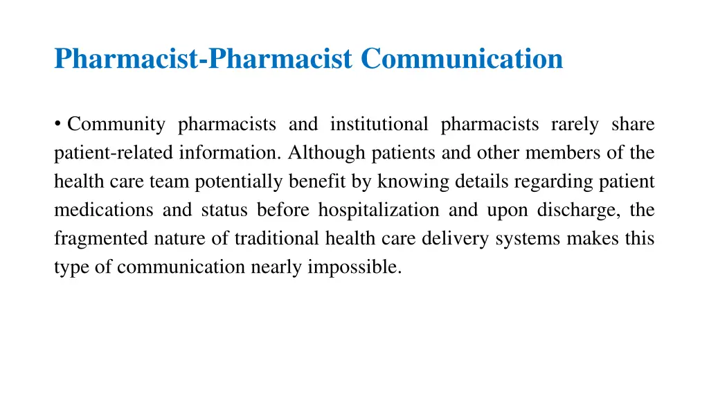 pharmacist pharmacist communication 2