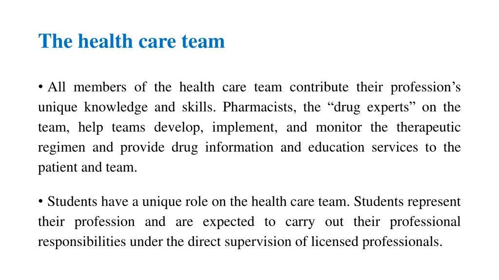 the health care team 1