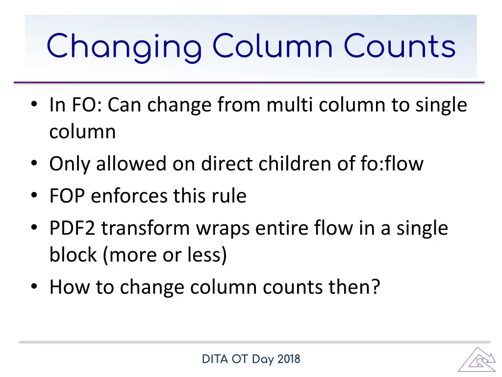 changing column counts