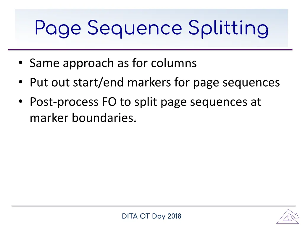 page sequence splitting