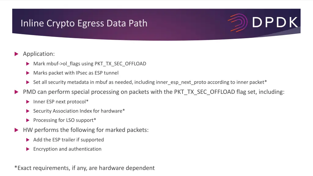 inline crypto egress data path