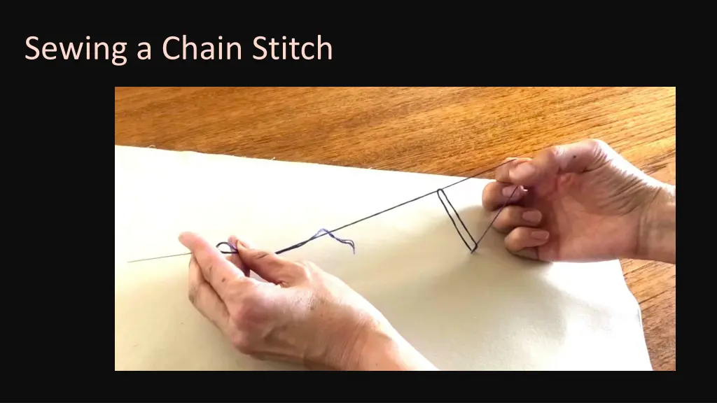 sewing a chain stitch