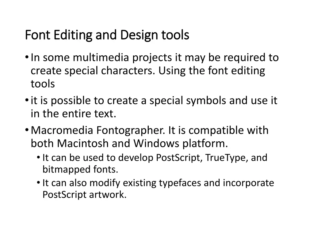 font editing and design tools font editing