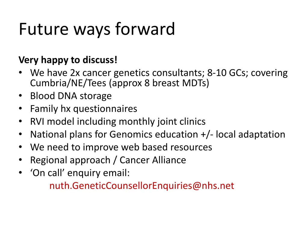 future ways forward