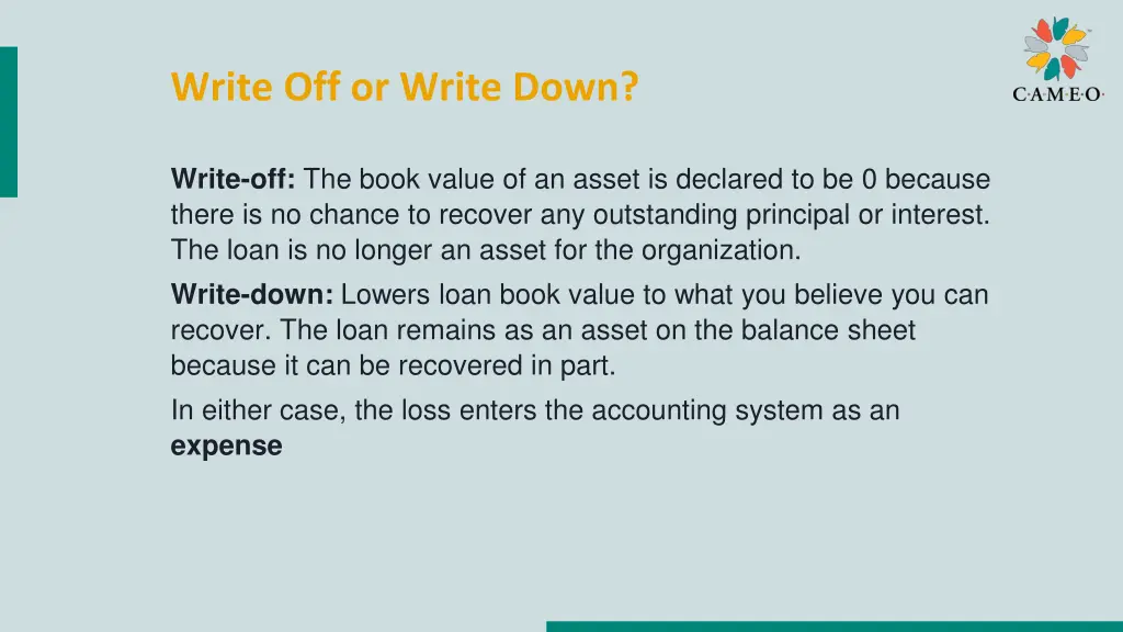 write off or write down
