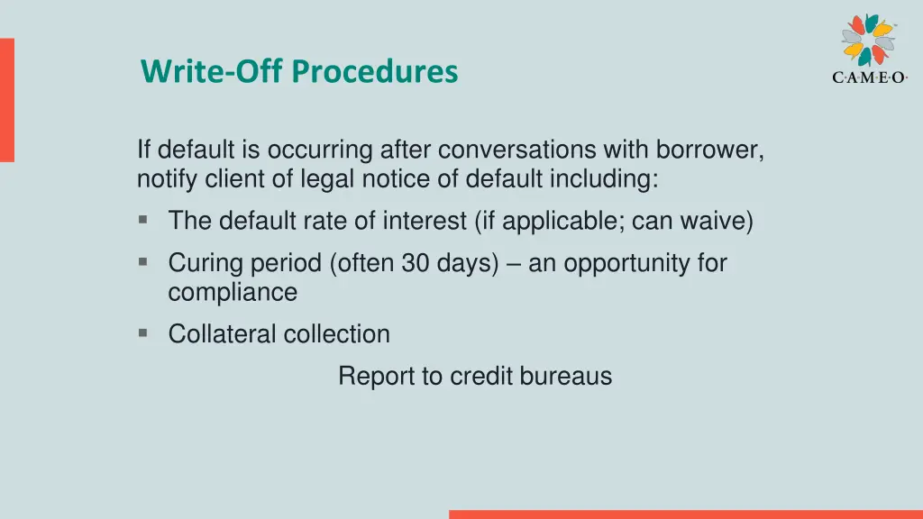 write off procedures 1