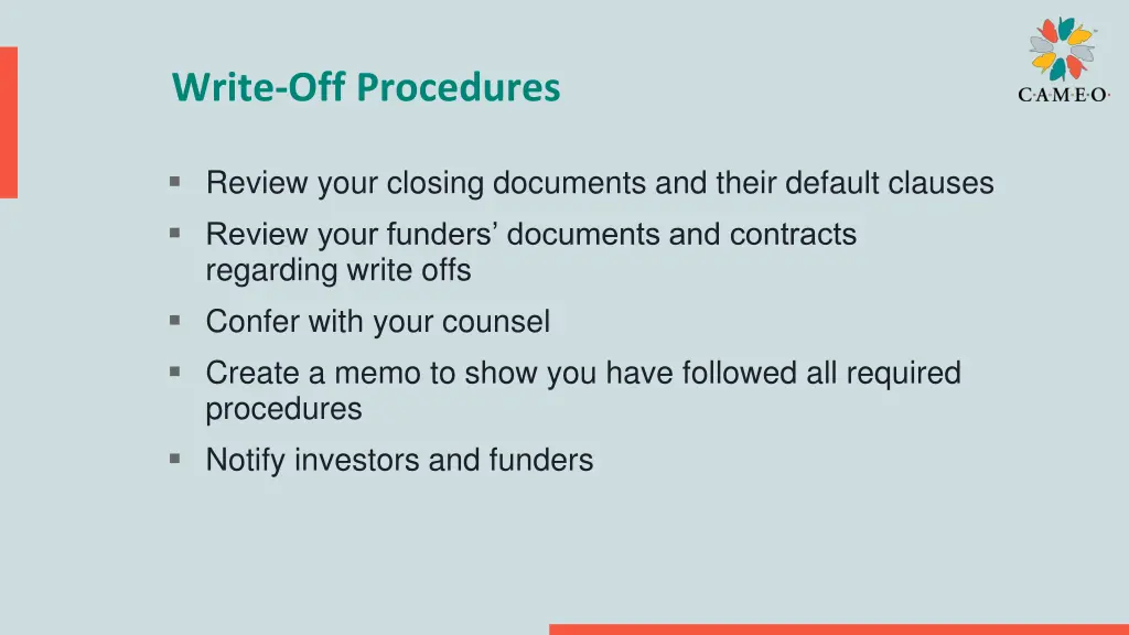 write off procedures