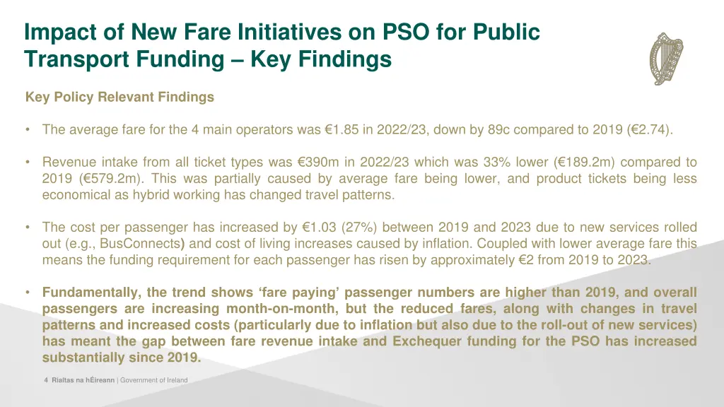 impact of new fare initiatives on pso for public 1