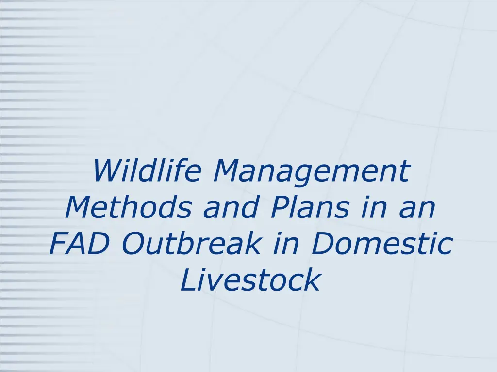 wildlife management methods and plans