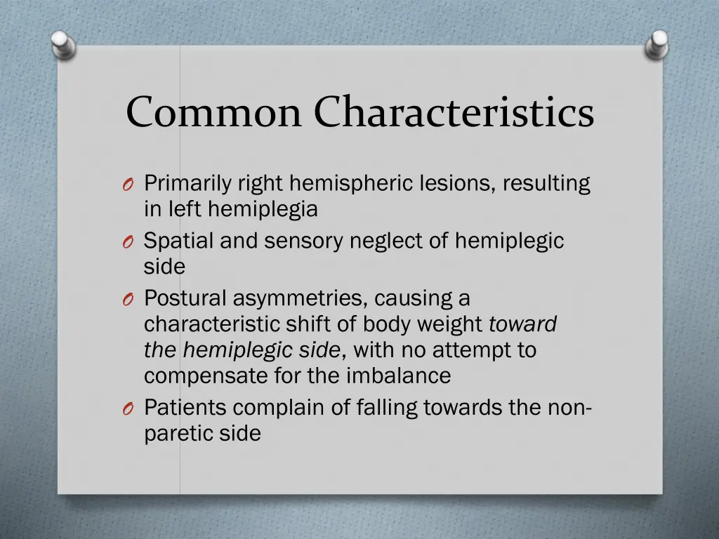 common characteristics