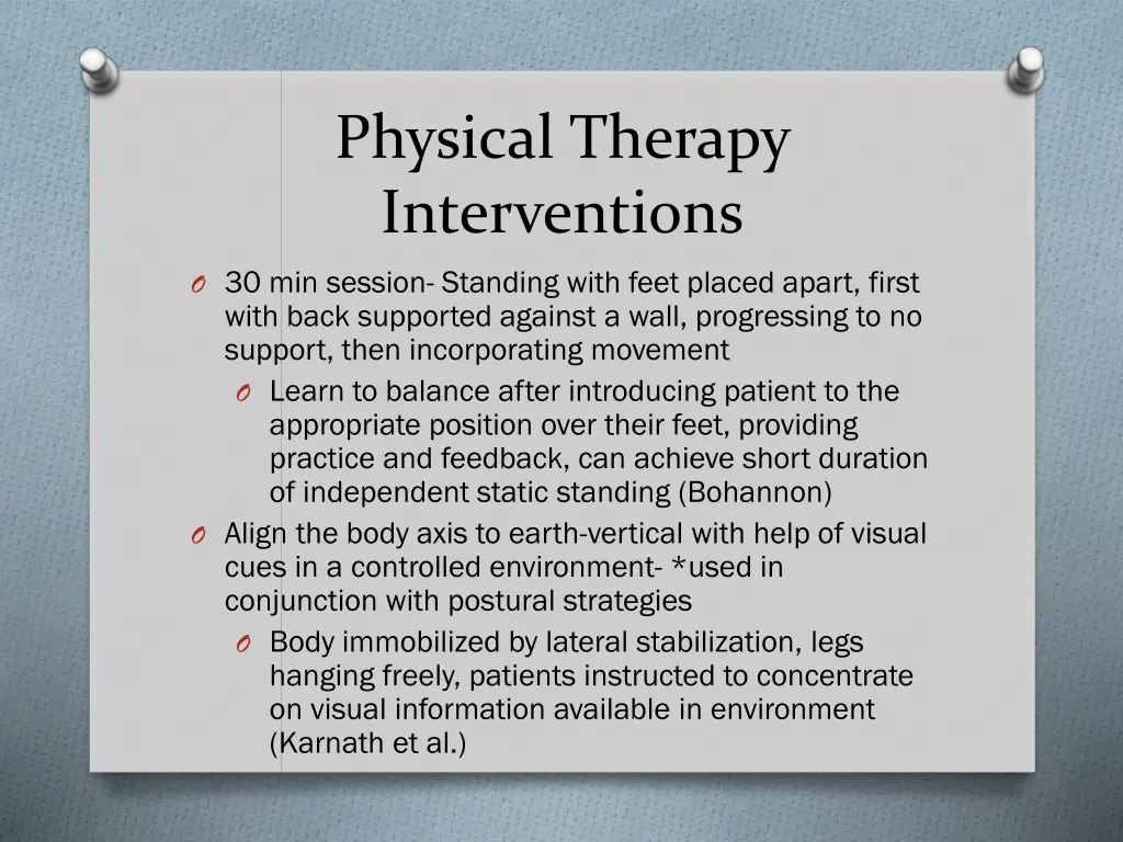 physical therapy interventions