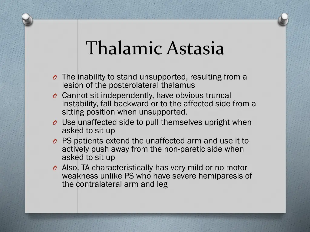 thalamic astasia
