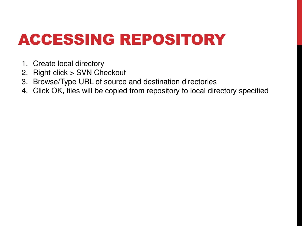 accessing repository