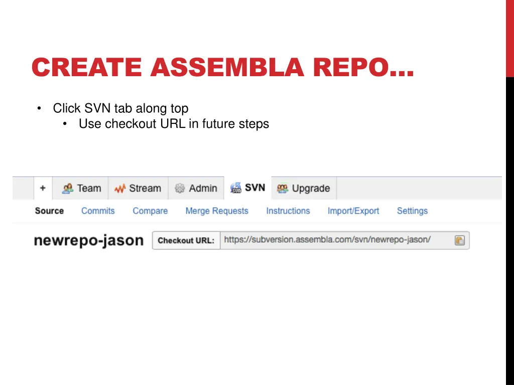 create assembla repo 2