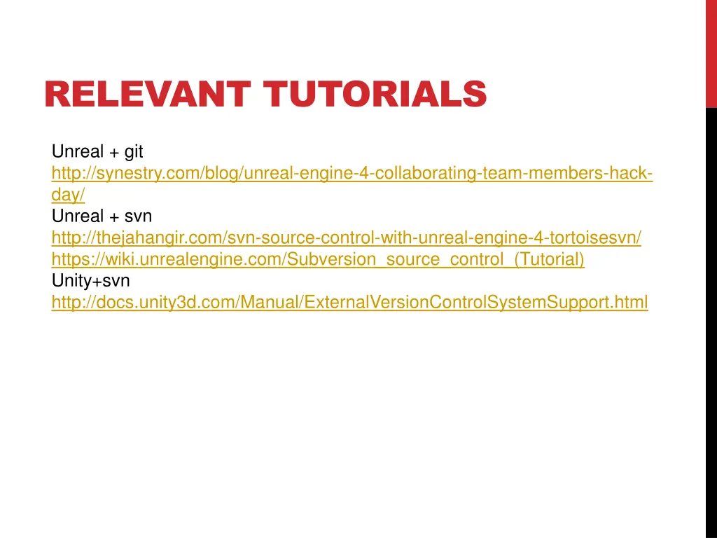 relevant tutorials