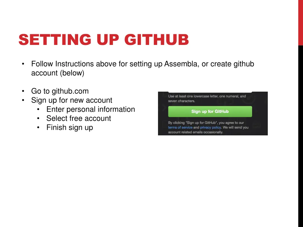 setting up github