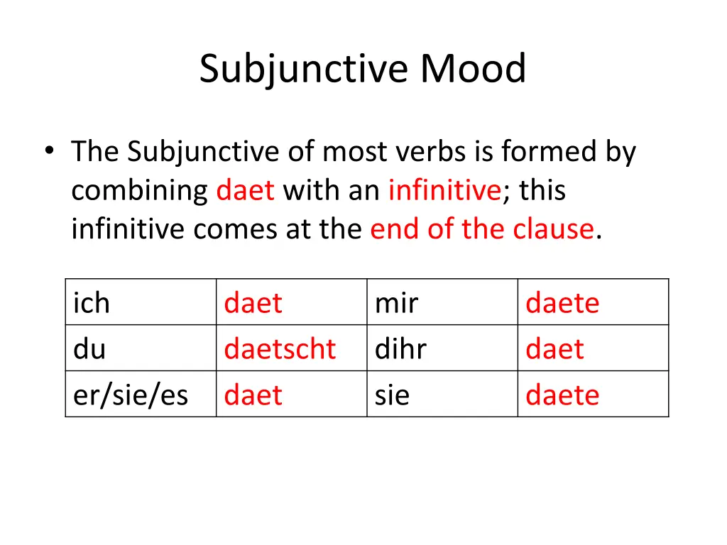 subjunctive mood 1