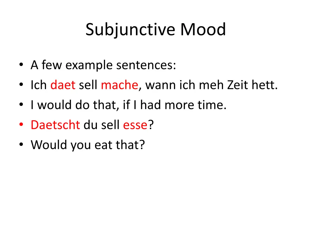 subjunctive mood 2