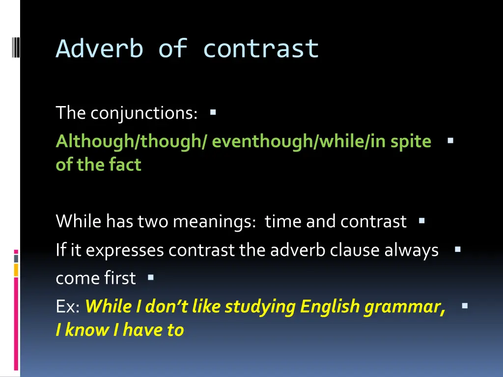 adverb of contrast